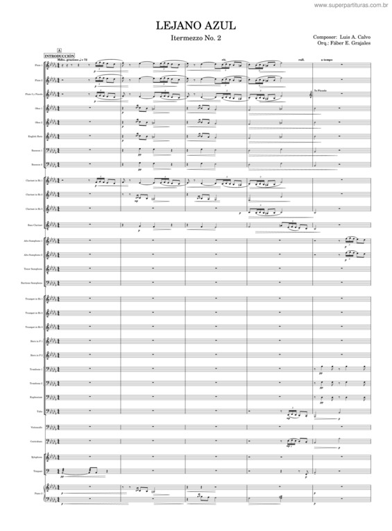 Partitura da música Lejano Azul