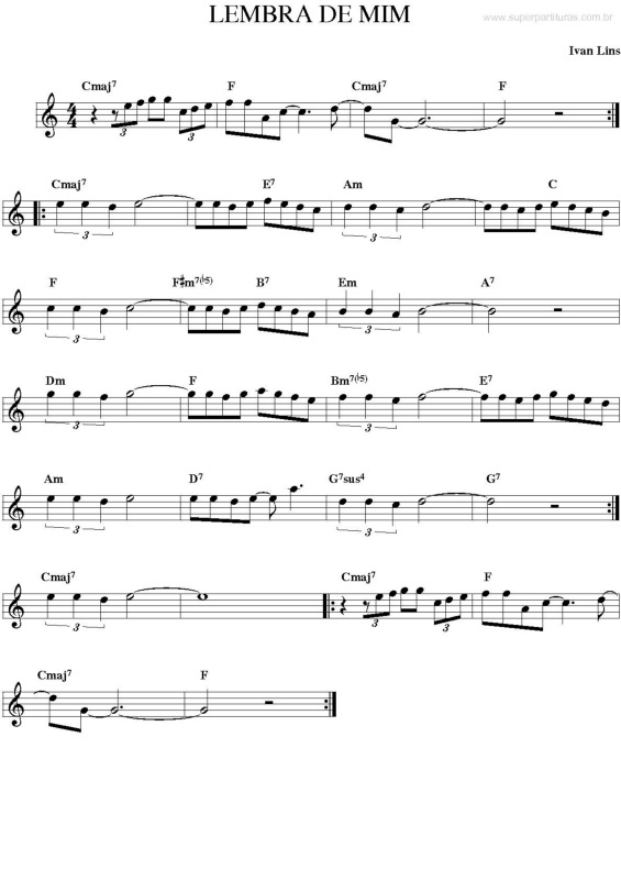 Partitura da música Lembra de Mim v.2