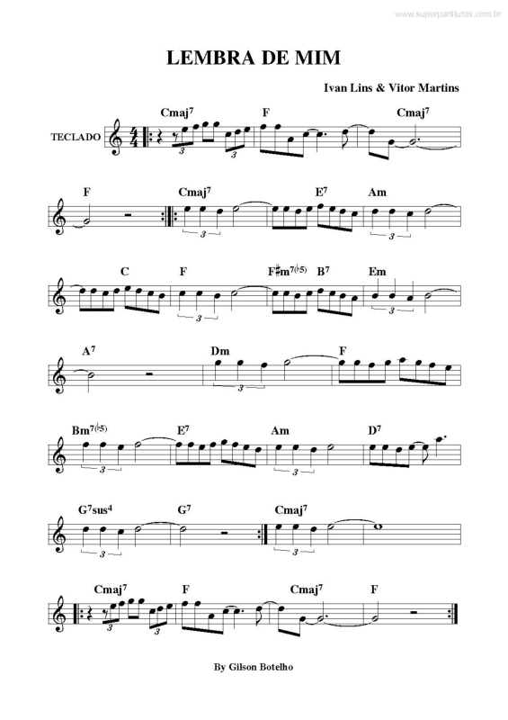 Partitura da música Lembra de Mim v.3