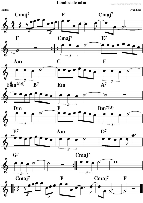 Partitura da música Lembra de Mim v.5