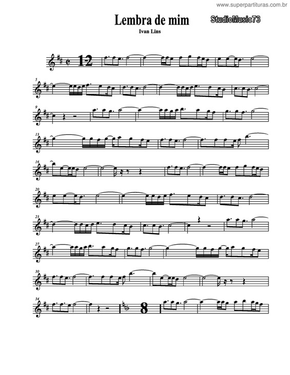 Partitura da música Lembra De Mim v.6