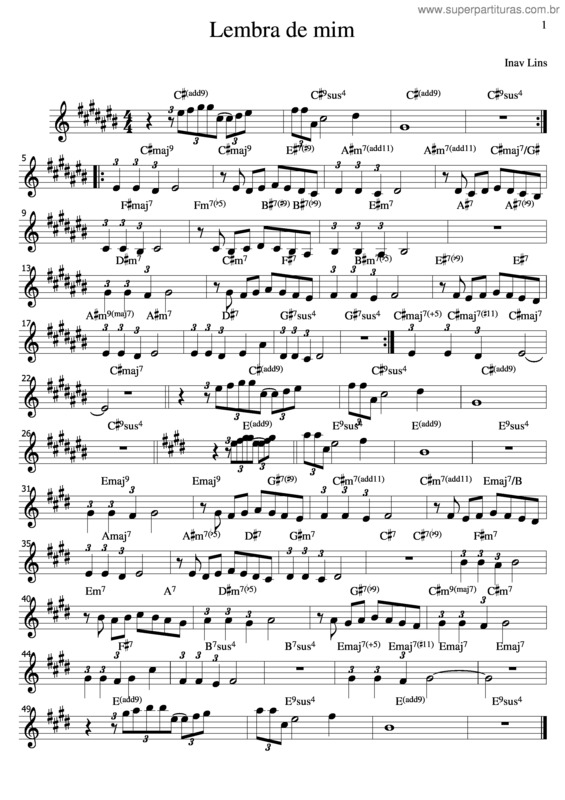 Partitura da música Lembra De Mim v.7