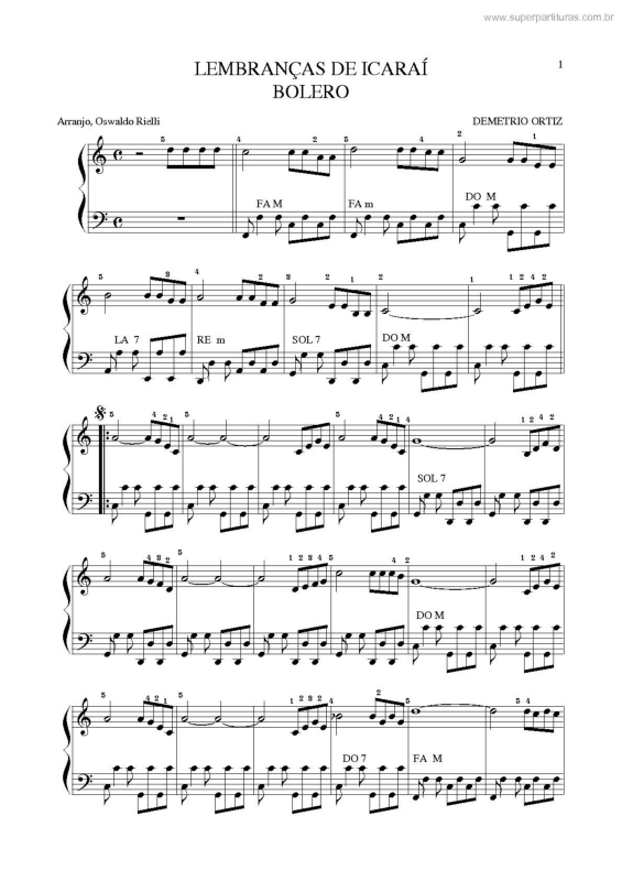 Partitura da música Lembranças De Icaraí v.3