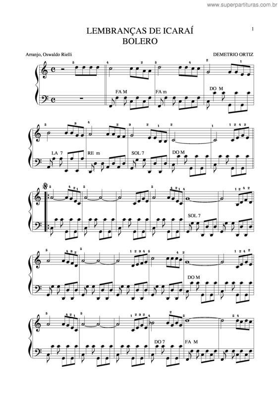 Partitura da música Lembranças De Icaraí v.4