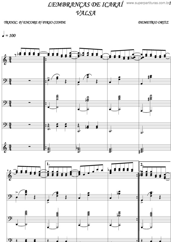 Partitura da música Lembranças De Icarai v.5