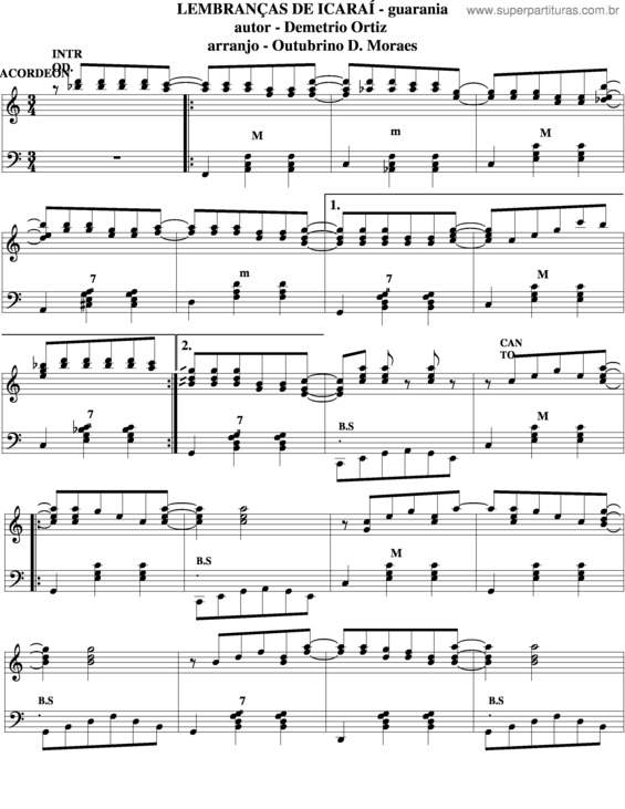 Partitura da música Lembranças De Icaraí v.6