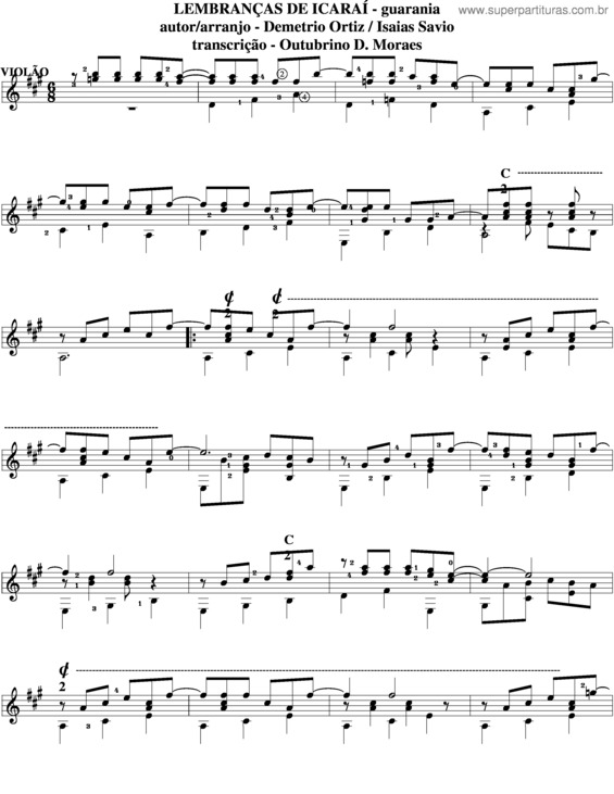 Partitura da música Lembranças De Icaraí v.7