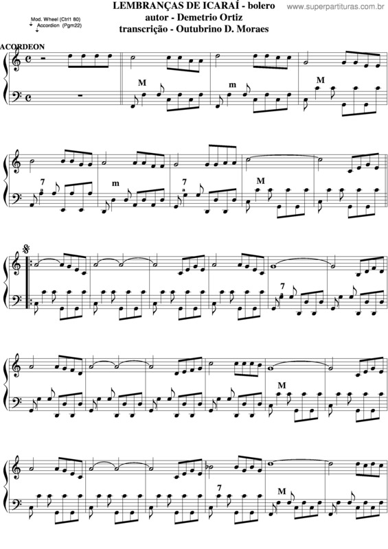 Partitura da música Lembranças De Icaraí v.8