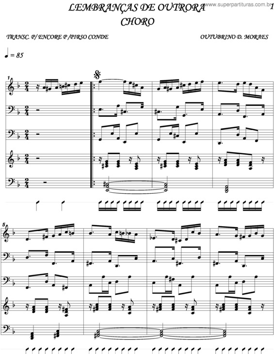 Partitura da música Lembranças De Outrora v.2