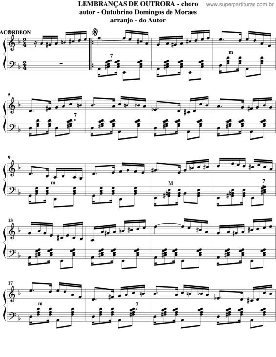 Partitura da música Lembranças De Outrora v.3