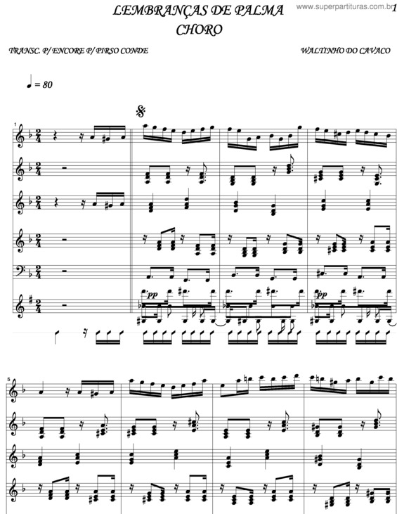 Partitura da música Lembranças De Palma v.2