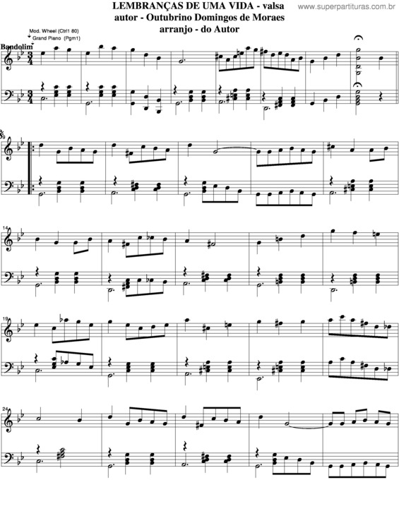 Partitura da música Lembranças De Uma Vida v.4