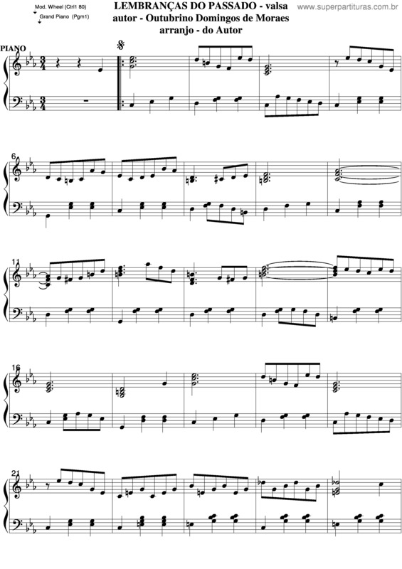 Partitura da música Lembranças Do Passado v.4