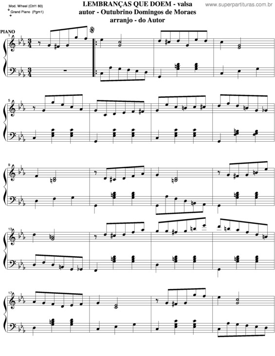 Partitura da música Lembranças Que Doem v.4