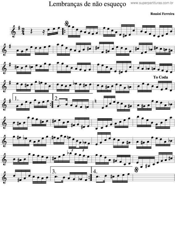 Partitura da música Lembranças Que Não Esqueço