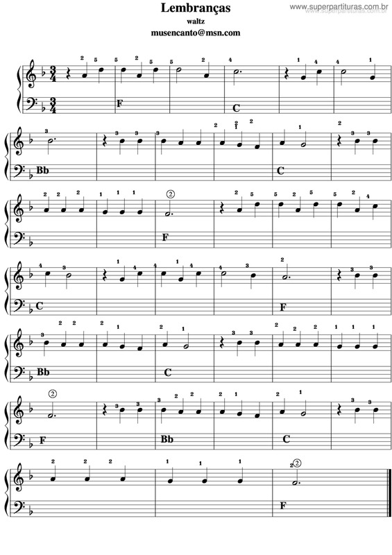 Partitura da música Lembranças v.11