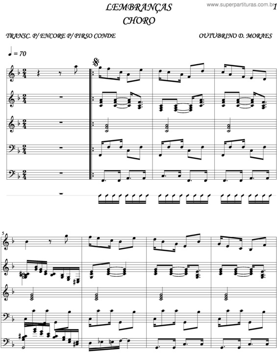 Partitura da música Lembranças v.7