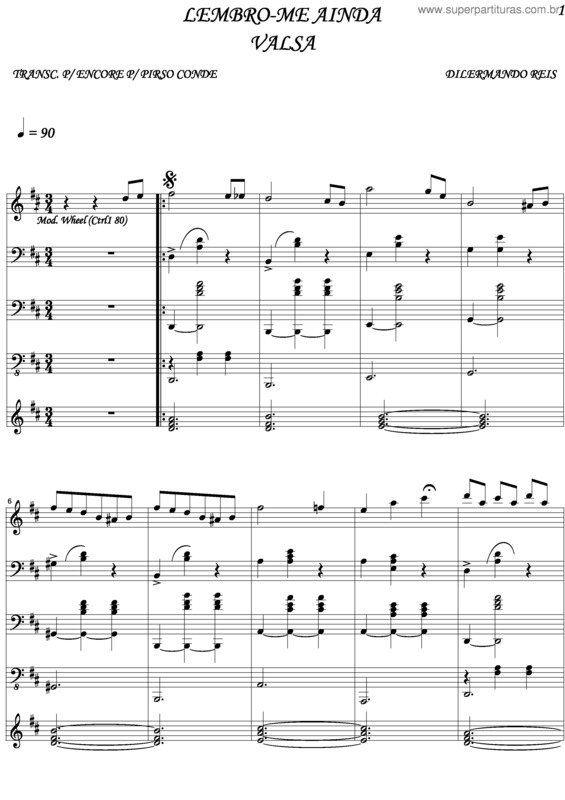 Partitura da música Lembro-Me Ainda v.2