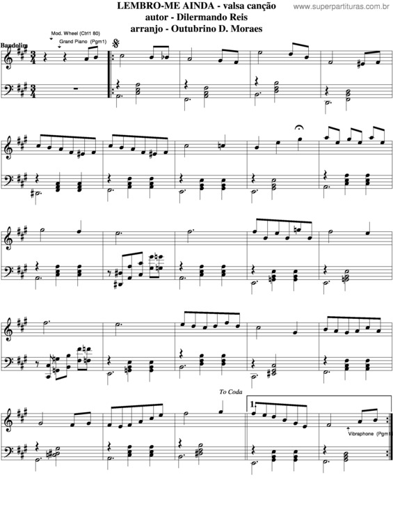 Partitura da música Lembro-Me Ainda v.4