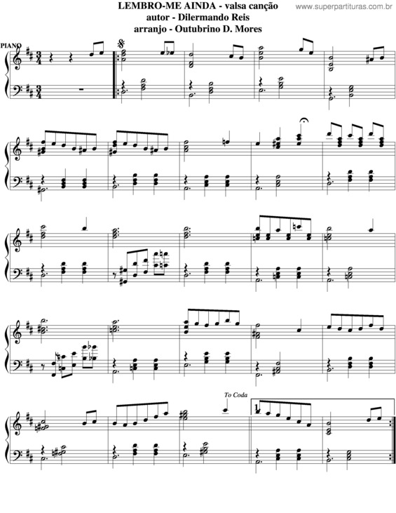 Partitura da música Lembro-Me Ainda v.5