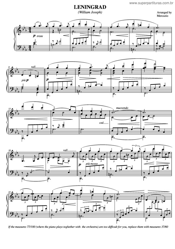 Partitura da música Leningrad v.2