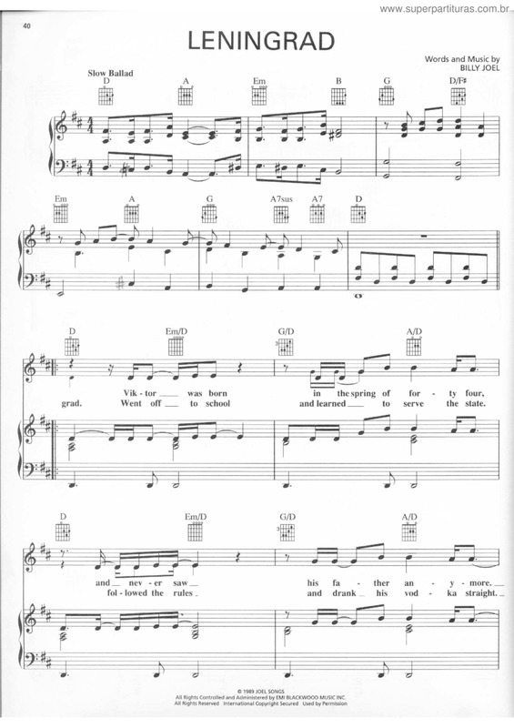 Partitura da música Leningrad