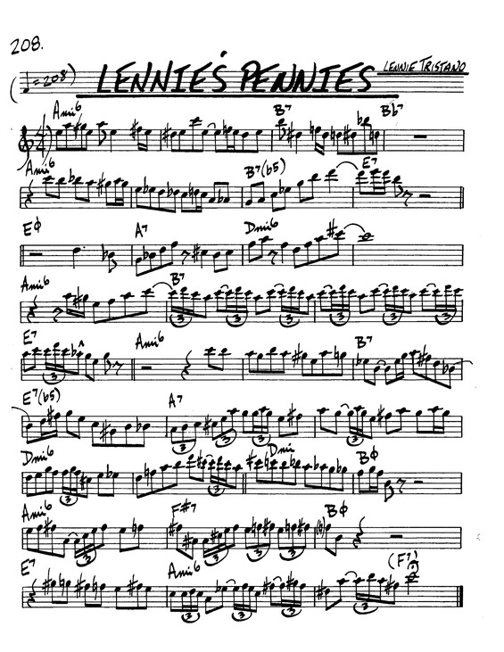 Partitura da música Lennies Pennies