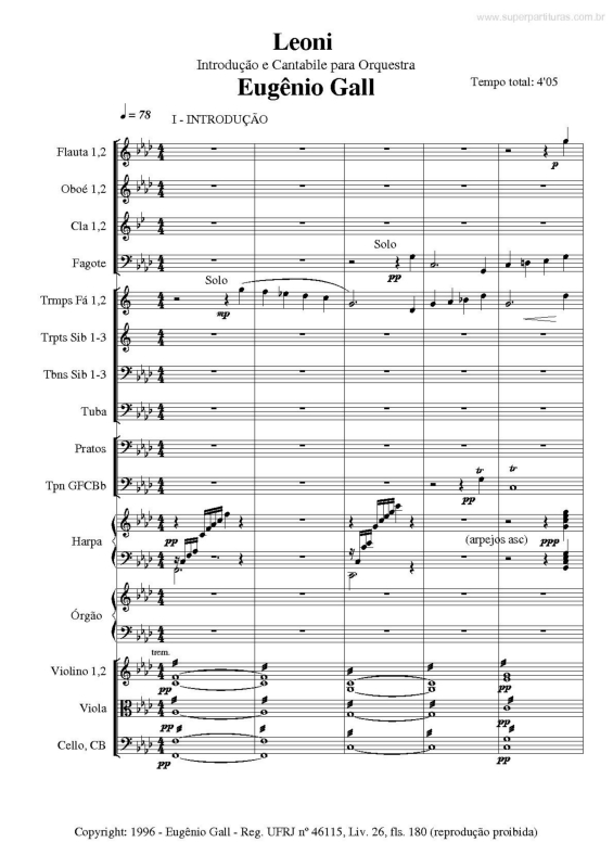 Partitura da música Leoni