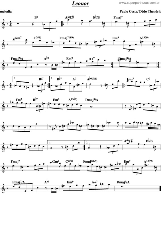 Partitura da música Leonor v.3