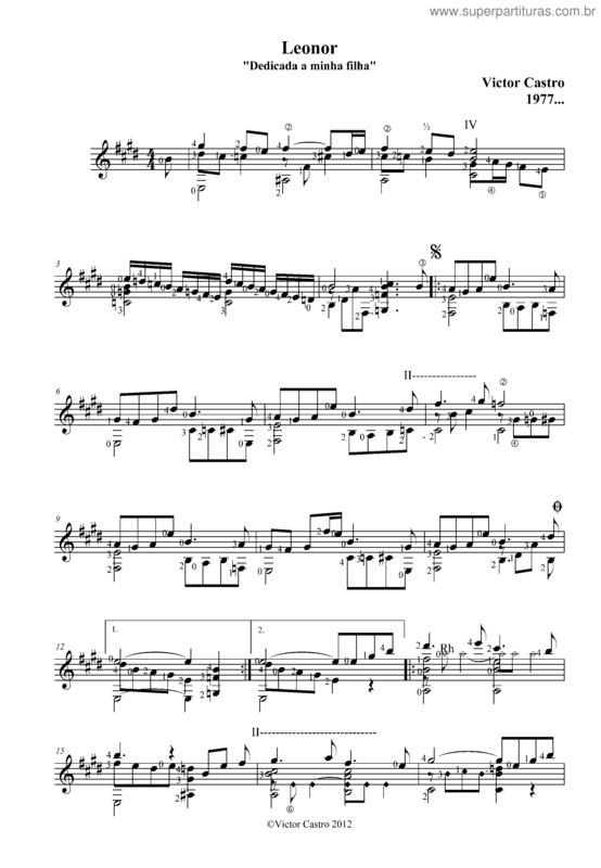 Partitura da música Leonor