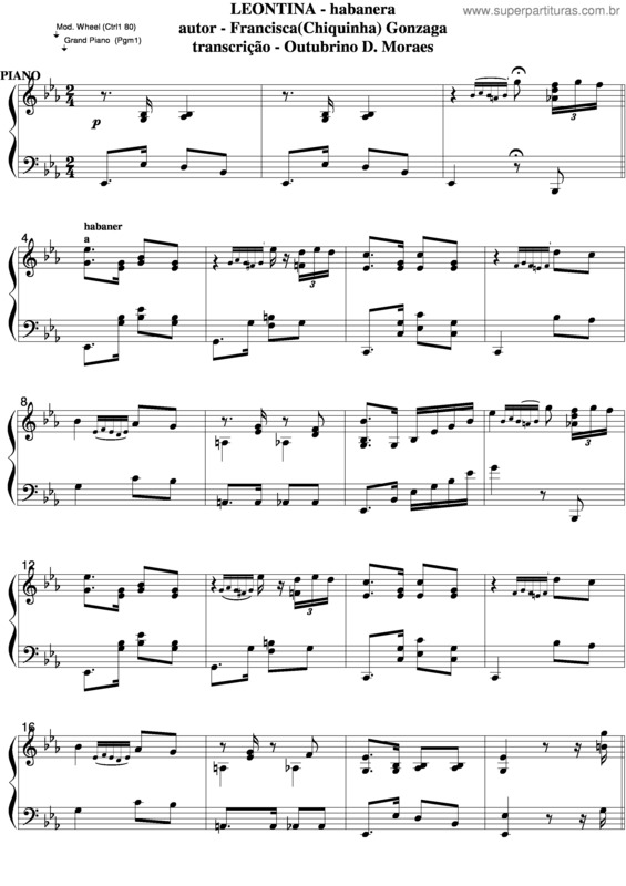 Partitura da música Leontina