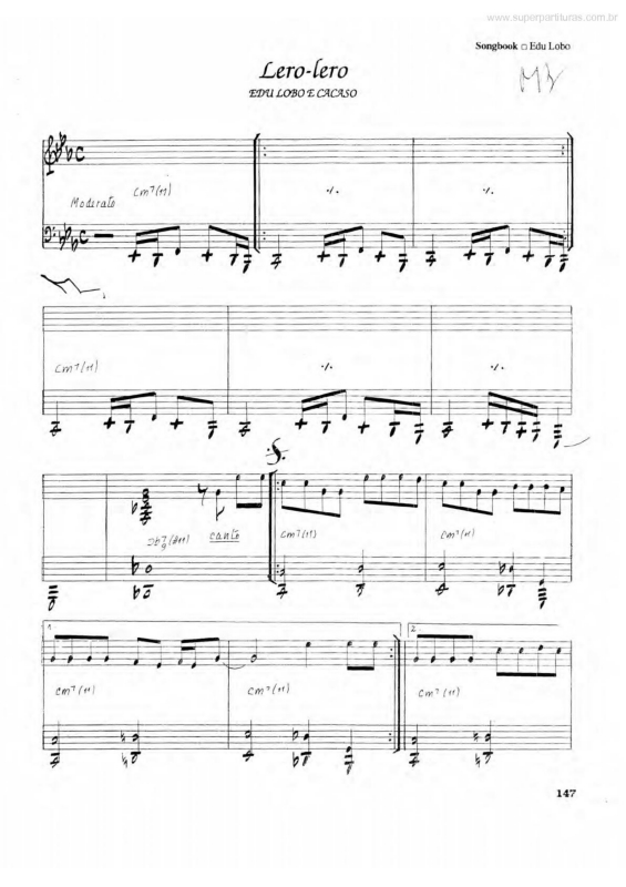 Partitura da música Lero-Lero