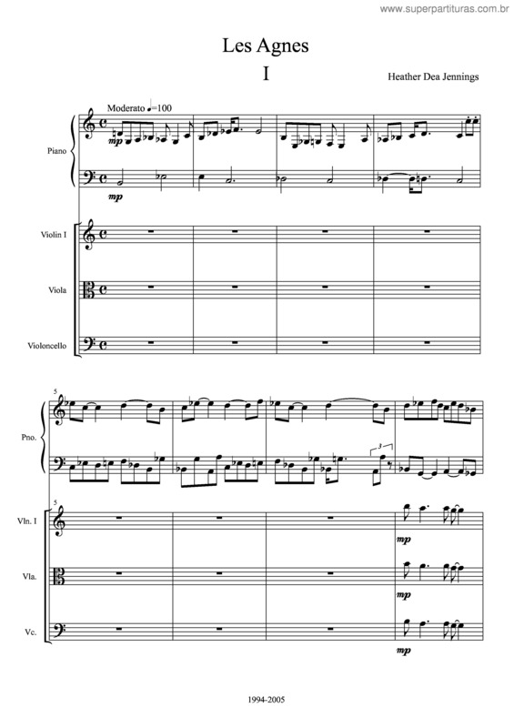 Partitura da música Les Agnes