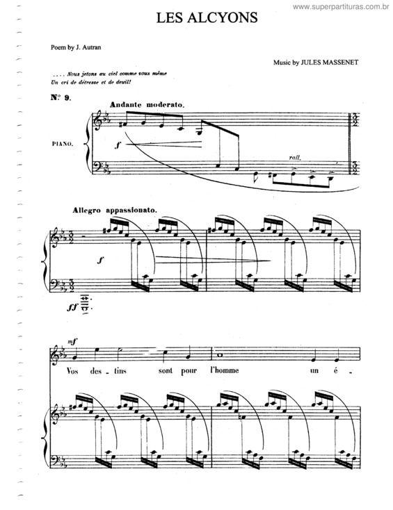 Partitura da música Les alcyons