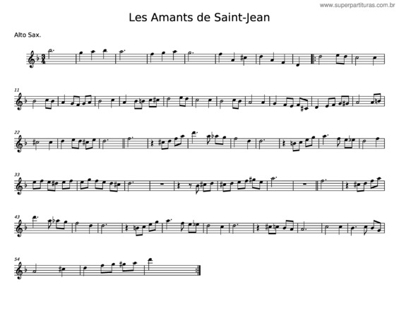 Partitura da música Les Amants De Saint–Jean