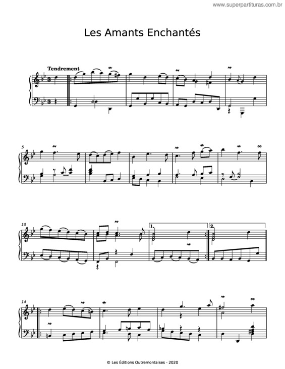 Partitura da música Les Amants Enchantés