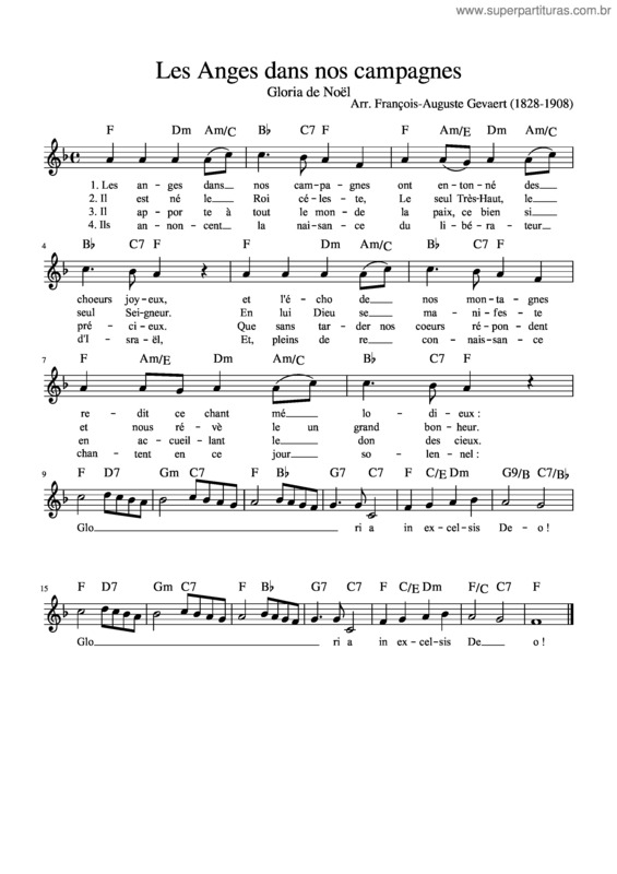 Partitura da música Les Anges Dans Nos Campagnes