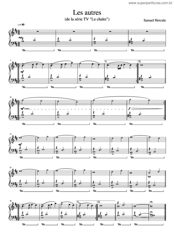 Partitura da música Les Autres