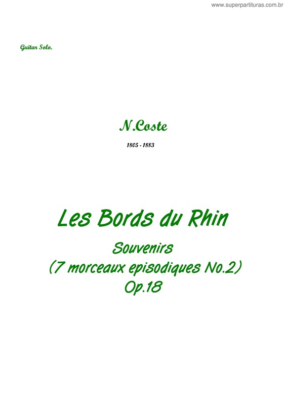 Partitura da música Les Bords du Rhin