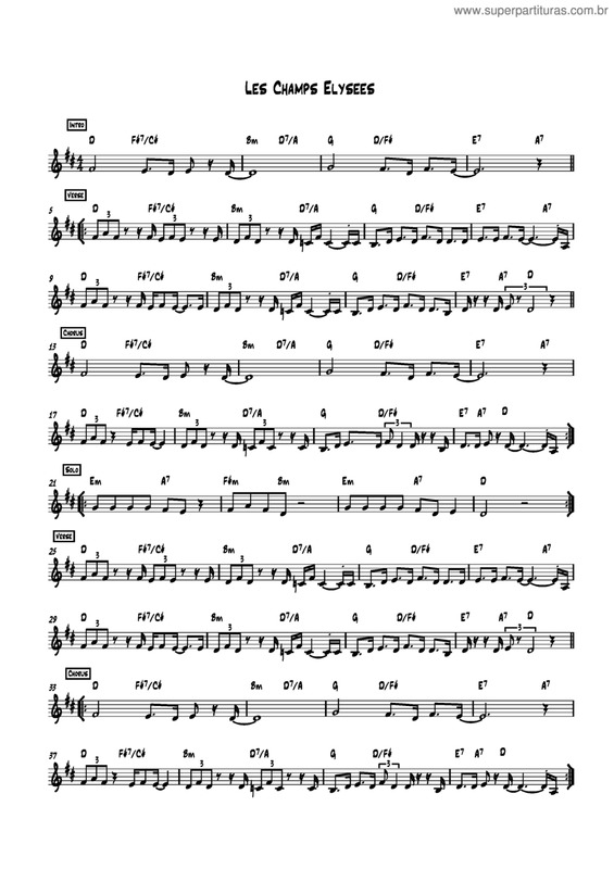 Partitura da música Les Champs Elysees