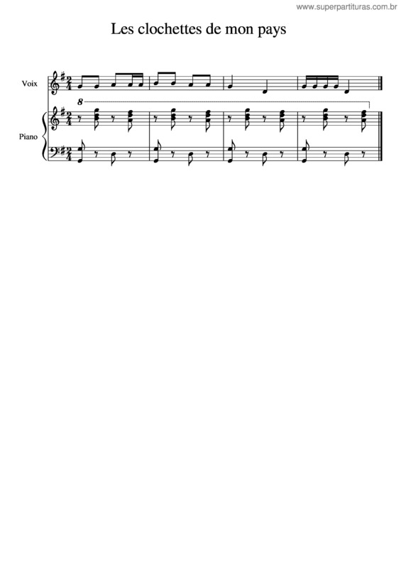 Partitura da música Les Clochettes De Mon Pays v.2