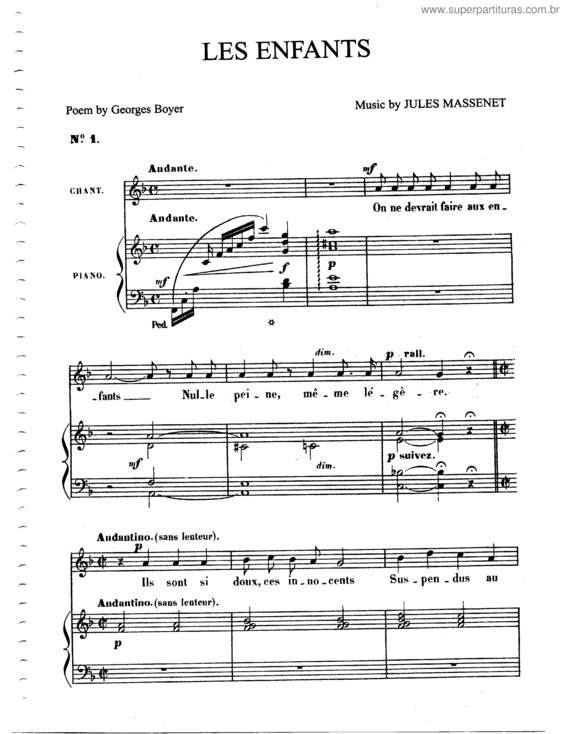 Partitura da música Les enfants