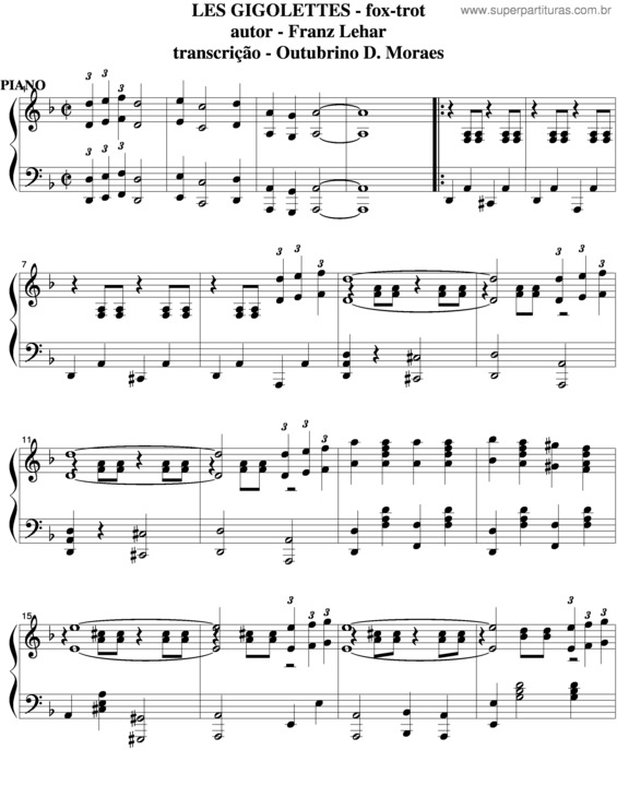 Partitura da música Les Gigolettes