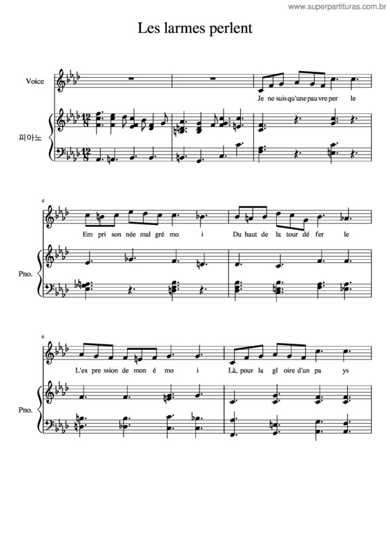 Partitura da música Les Larmes Perlent