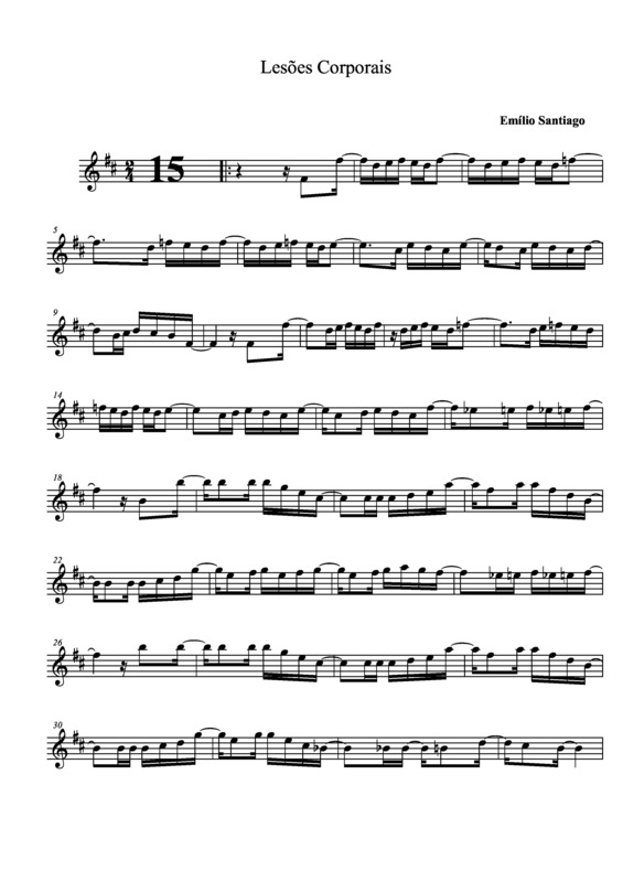 Partitura da música Lesões Corporais v.2