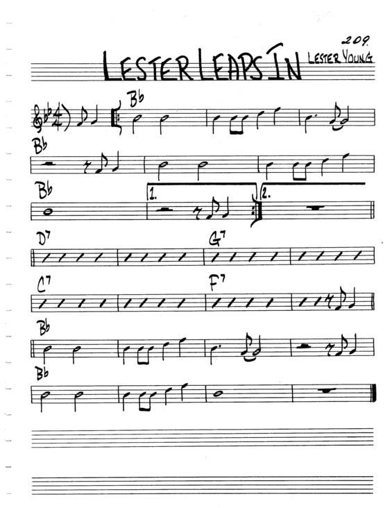 Partitura da música Lester Leaps In v.7