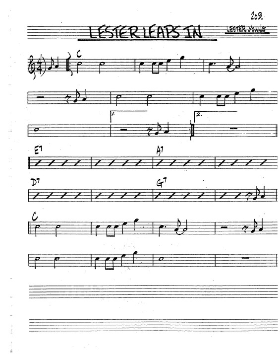 Partitura da música Lester Leaps In v.8