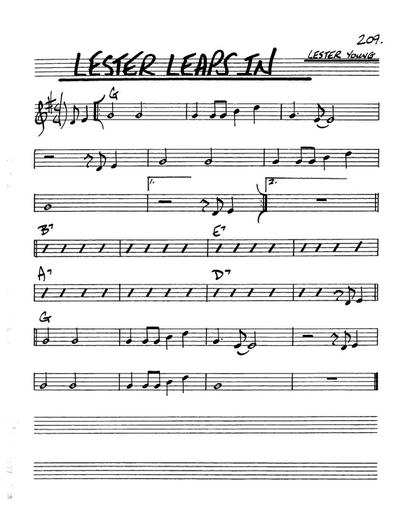 Partitura da música Lester Leaps In
