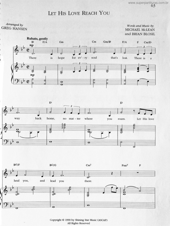 Partitura da música Let His Love Reach You v.2