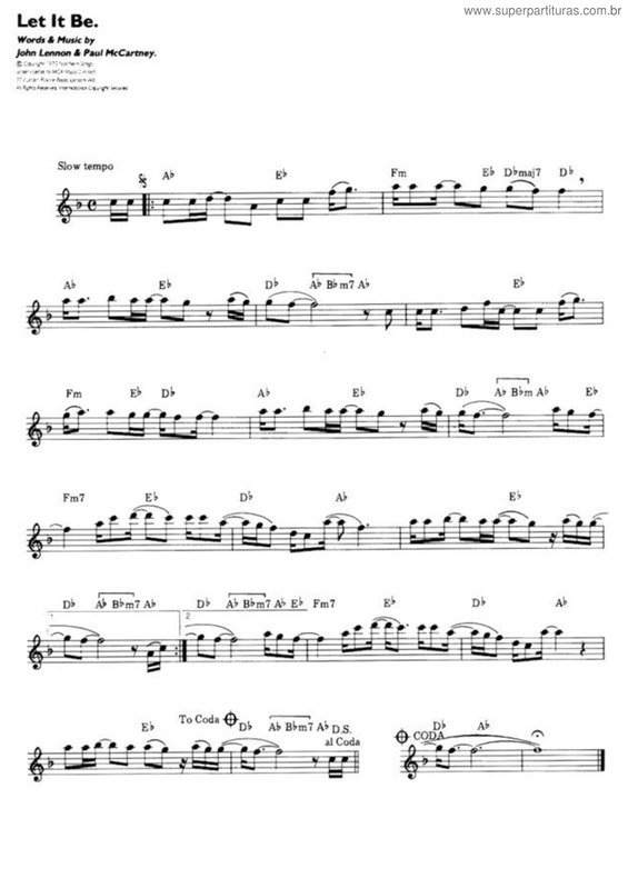 Partitura da música Let It Be v.13